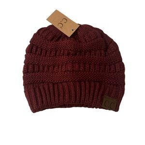C.C Burgundy Knit Beanie